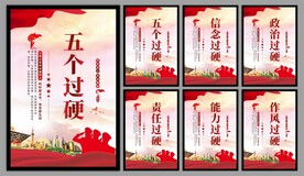 五个过硬党建海报