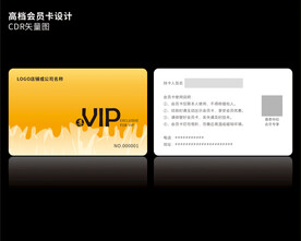 高档金黄色会员卡CDR矢量图