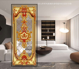 高清分层透明底屏风玻璃打印图