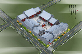 四合院效果图  庭院效果图