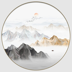 圆形山水画