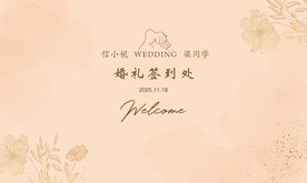 小清新香槟婚礼签到区婚礼背景