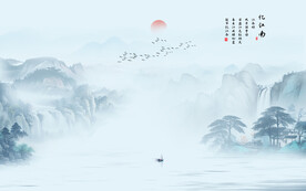 水墨江南背景墙