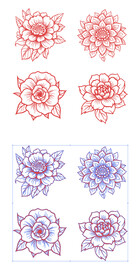 剪纸玫瑰花矢量格式无损放大