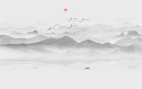 意境山水水墨画