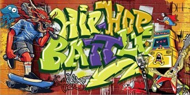 欧美风街头涂鸦餐饮酒吧背景墙