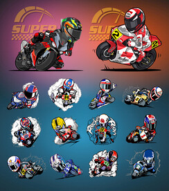 矢量摩托骑手文化系列