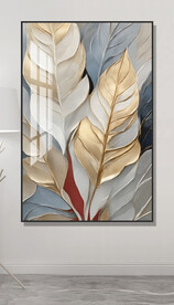 浮雕金色树叶装饰画