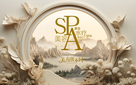 美容SPA壁画背景装饰设计壁纸