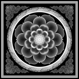 圆形莲花云角花