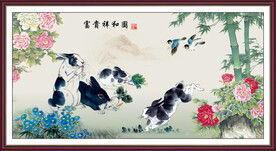 国画兔子 