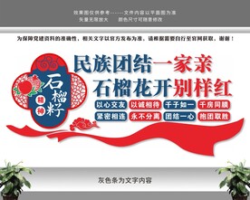 石榴籽精神民族团结文化墙