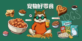 宠物零食广告壁画灯箱广告背景墙
