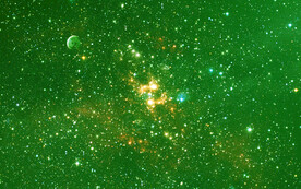 绿色星空吊顶背景墙