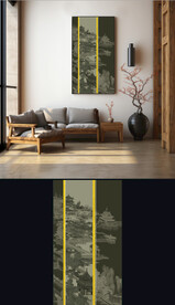 新中式轻奢山水玄关入户装饰画 