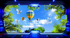 蓝天白云天顶画