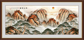 国画五岳独尊泰山日出