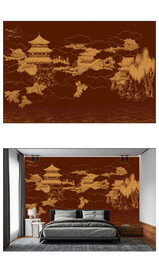 高清意境山水背景墙壁画