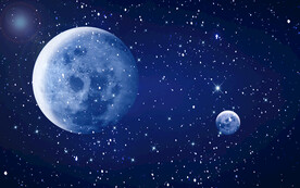 蓝色月球星空背景
