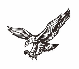 老鹰雕刻矢量素材