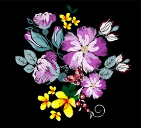 刺绣花纹矢量素材