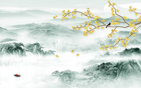 现代 中式简约山水 TIF分层