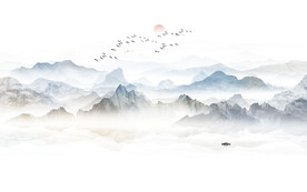 水墨山水电视背景墙