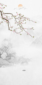 花鸟画玄关装饰画