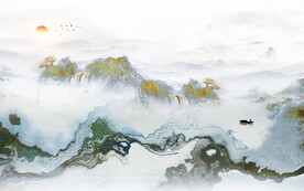 新款 意境新山水画 Tif分层