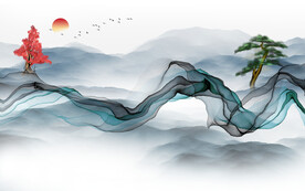 高清 意境新山水画 Tif分层