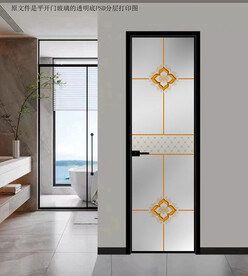 高清分层透明底平开门打印图