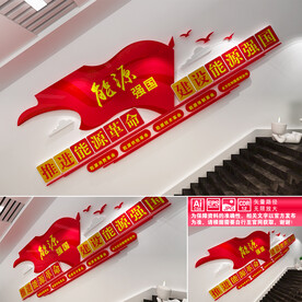 能源强国楼道文化墙