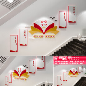 食堂楼道文化墙