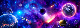 梦幻星球太空宇航员宇宙星空背景