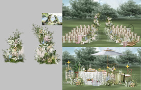 户外草坪婚礼效果图