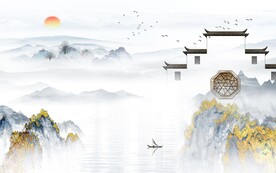 人气 最新山水背景 TIF分层