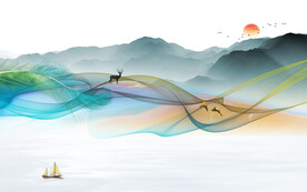 爆款 高雅清晰山水 tiF分层