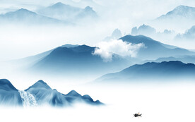 新品 高端中式山水 Tif分层