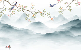 简约 意境电视山水 Tif分层