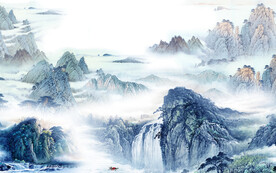 新款 意境中式山水 Tif分层