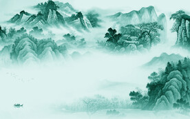 高清 中式背景山水 TIf分层