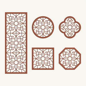 中式花纹 窗花格 镂空隔断