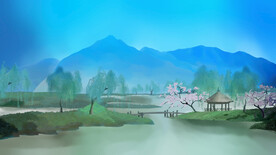 手绘风景