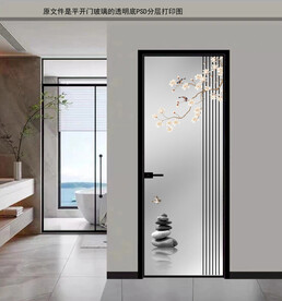 高清分层透明底平开门打印图