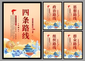 四条路线党建海报