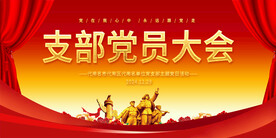 支部党员大会展板