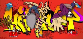 欧美风街头涂鸦餐饮酒吧背景墙