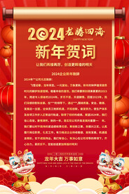 2024企业公司新年贺词海报