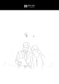 职场人物商务手线条手拿文件夹男