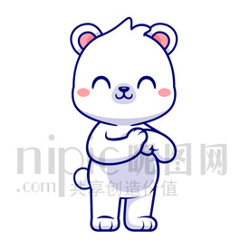 可爱卡通小北极熊